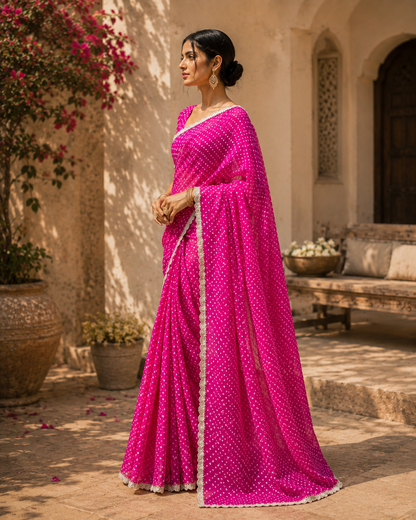 Rangriti Bandhani Sari