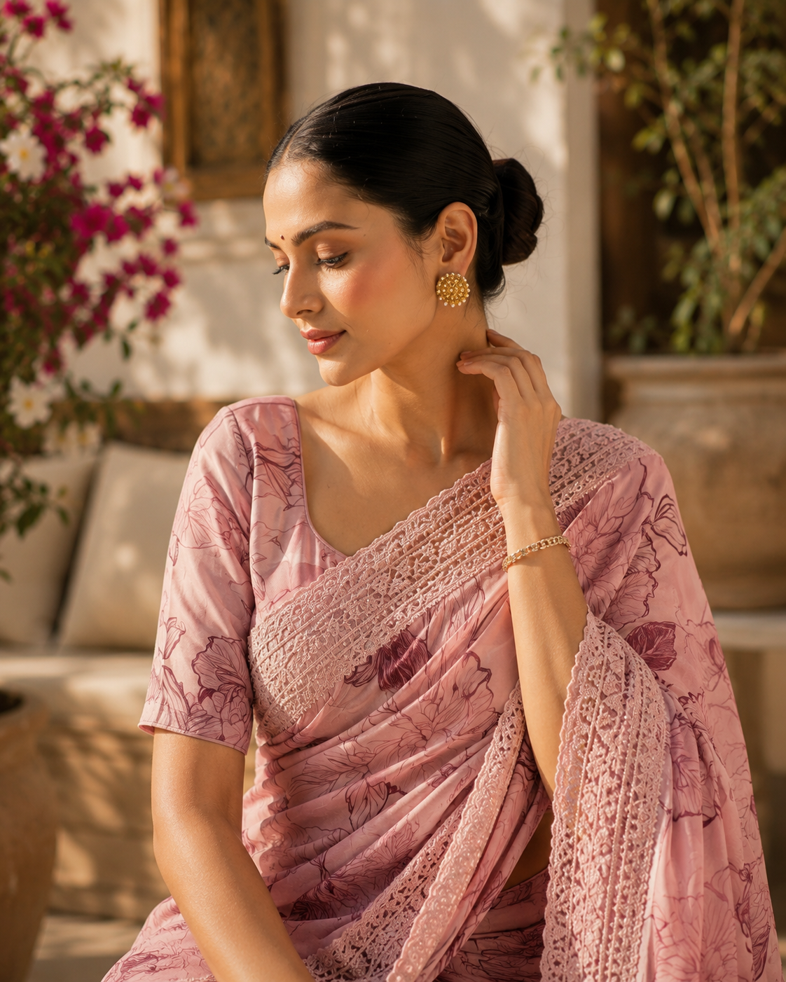 Gulmira Printed Muslin Sari