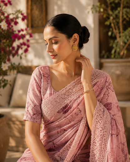 Gulmira Printed Muslin Sari