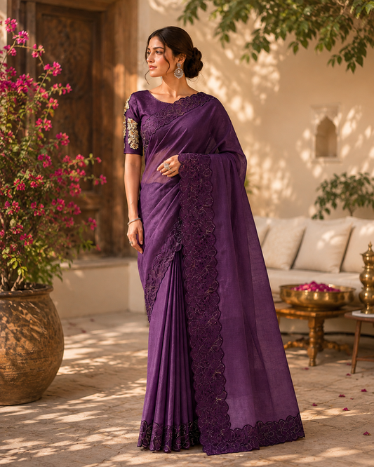 Ruhani Mukash Tissue Sari