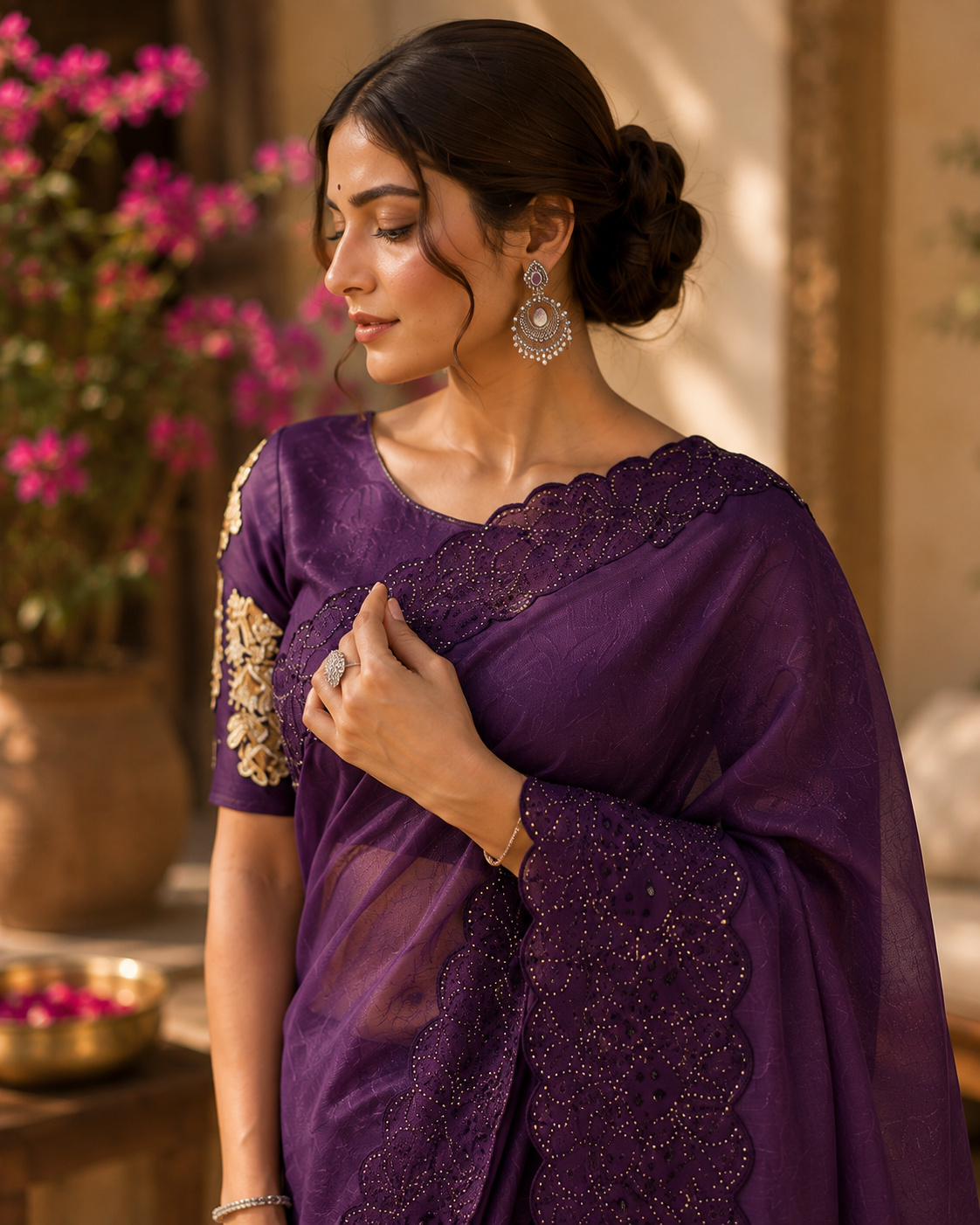 Ruhani Mukash Tissue Sari