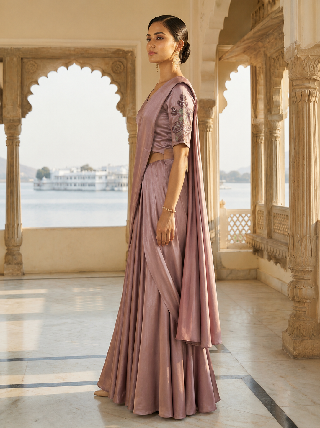 Vina drape sari set