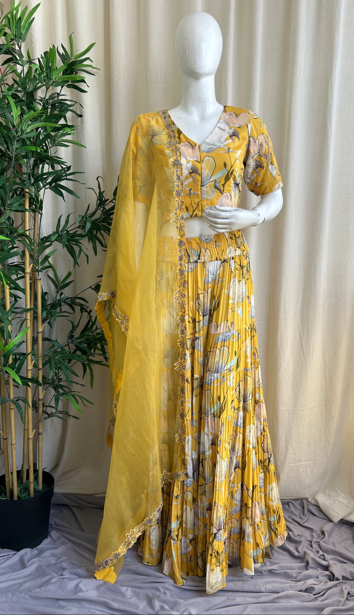 Summer Bloom Blouse Skirt Set