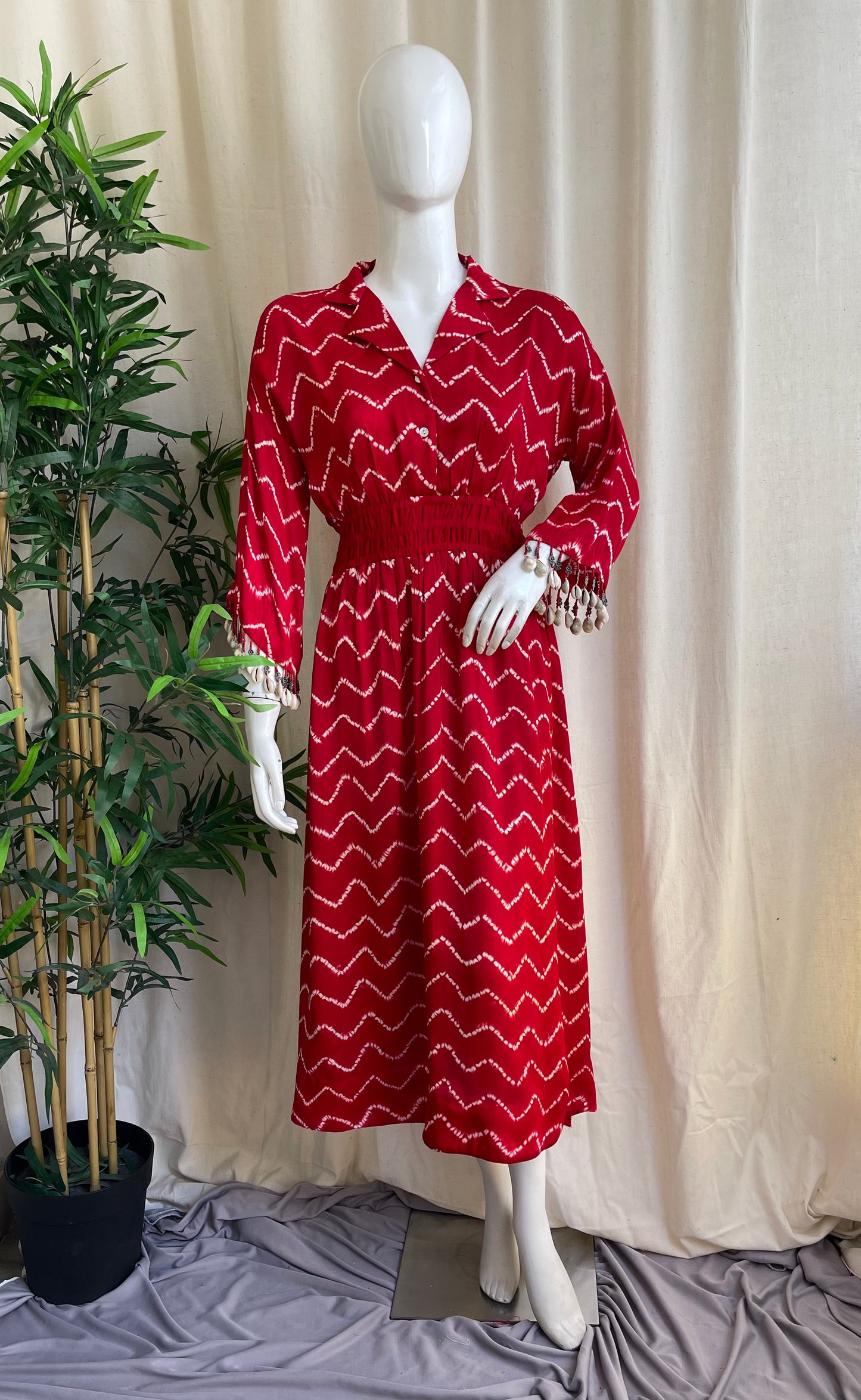 Laal Gulab Shibori Dress