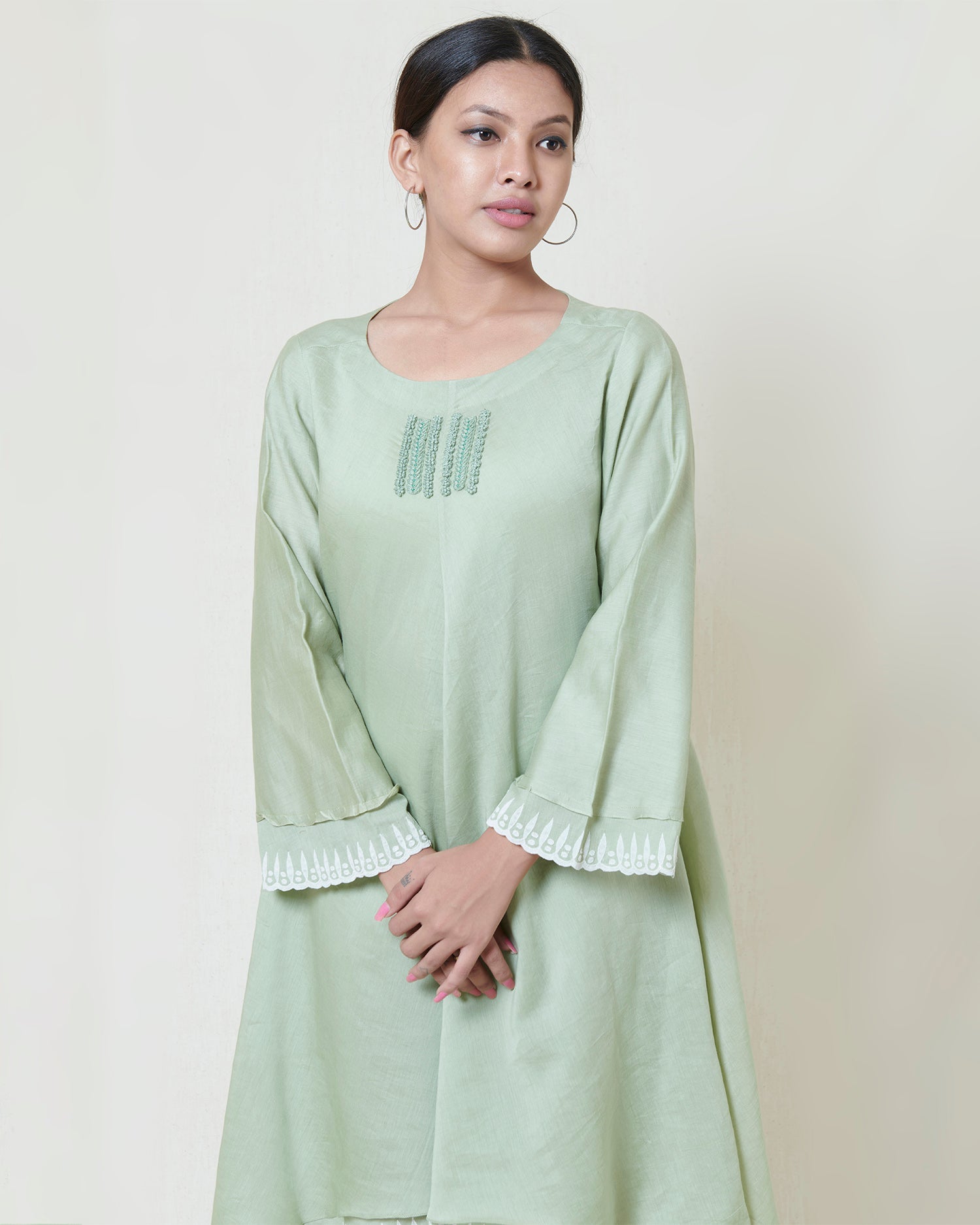 Soft mint layered dress