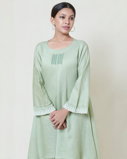 Soft mint layered dress