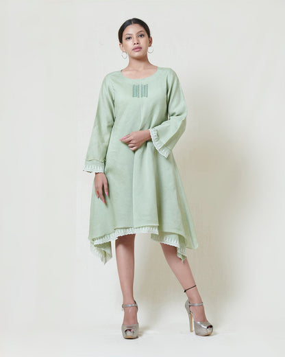 Soft mint layered dress