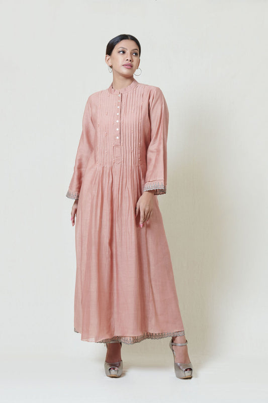 Salmon Pink Layered Dress