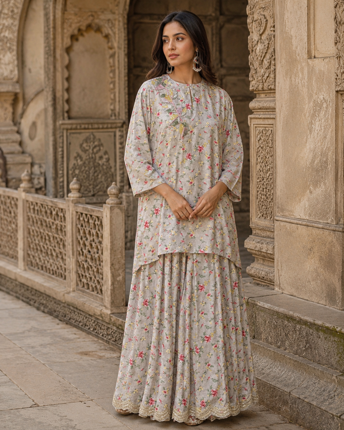 Pastel Blossom Gharara Set