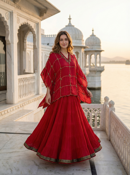 Roop red Kaftan Set