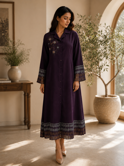 Vino Fleur Appliqué Dress
