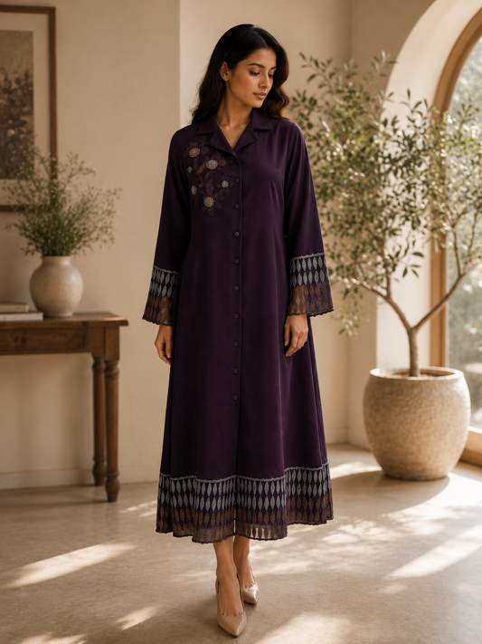 Vino Fleur Appliqué Dress