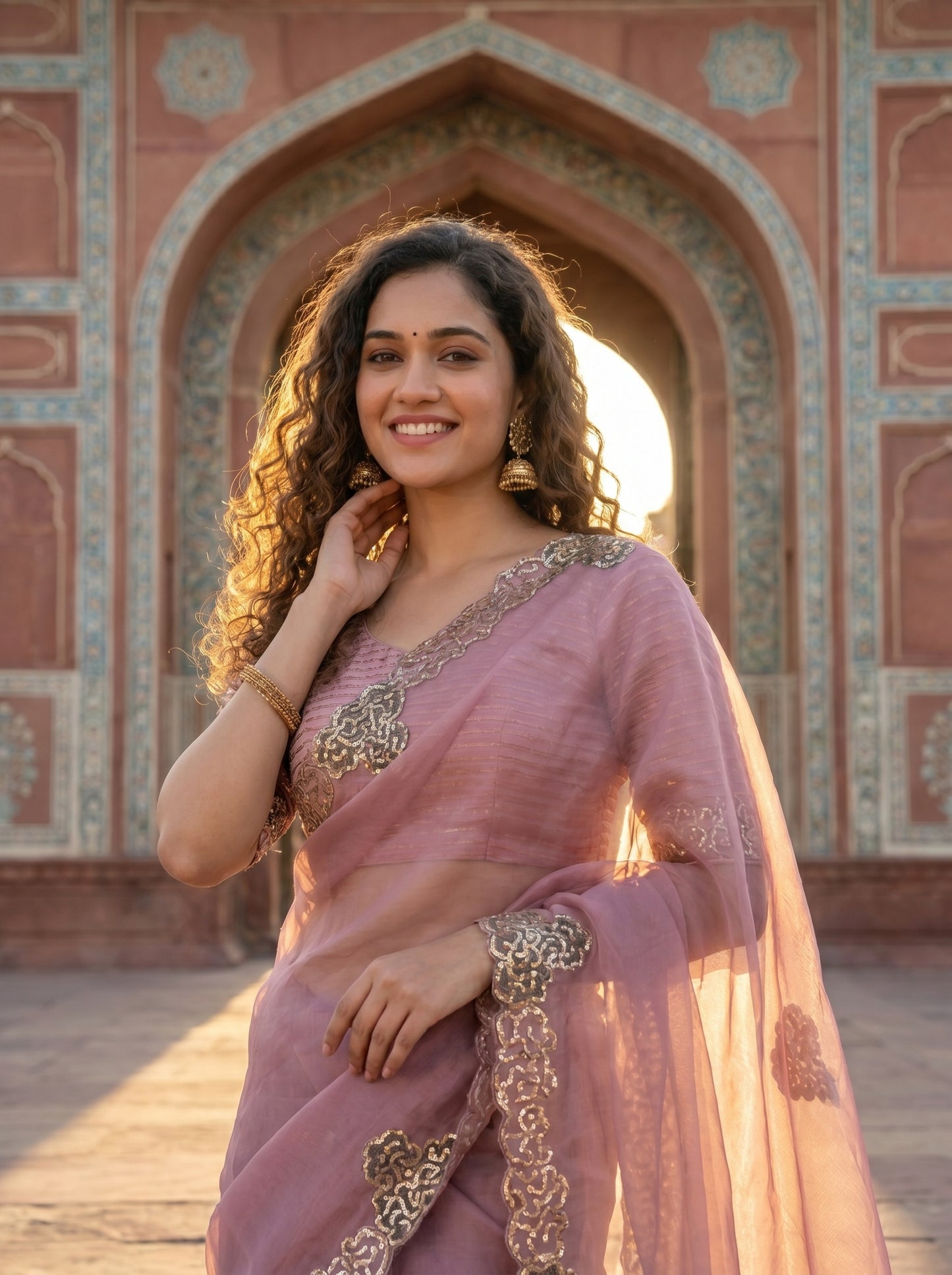 Rosabelle Appliqué Organza Sari