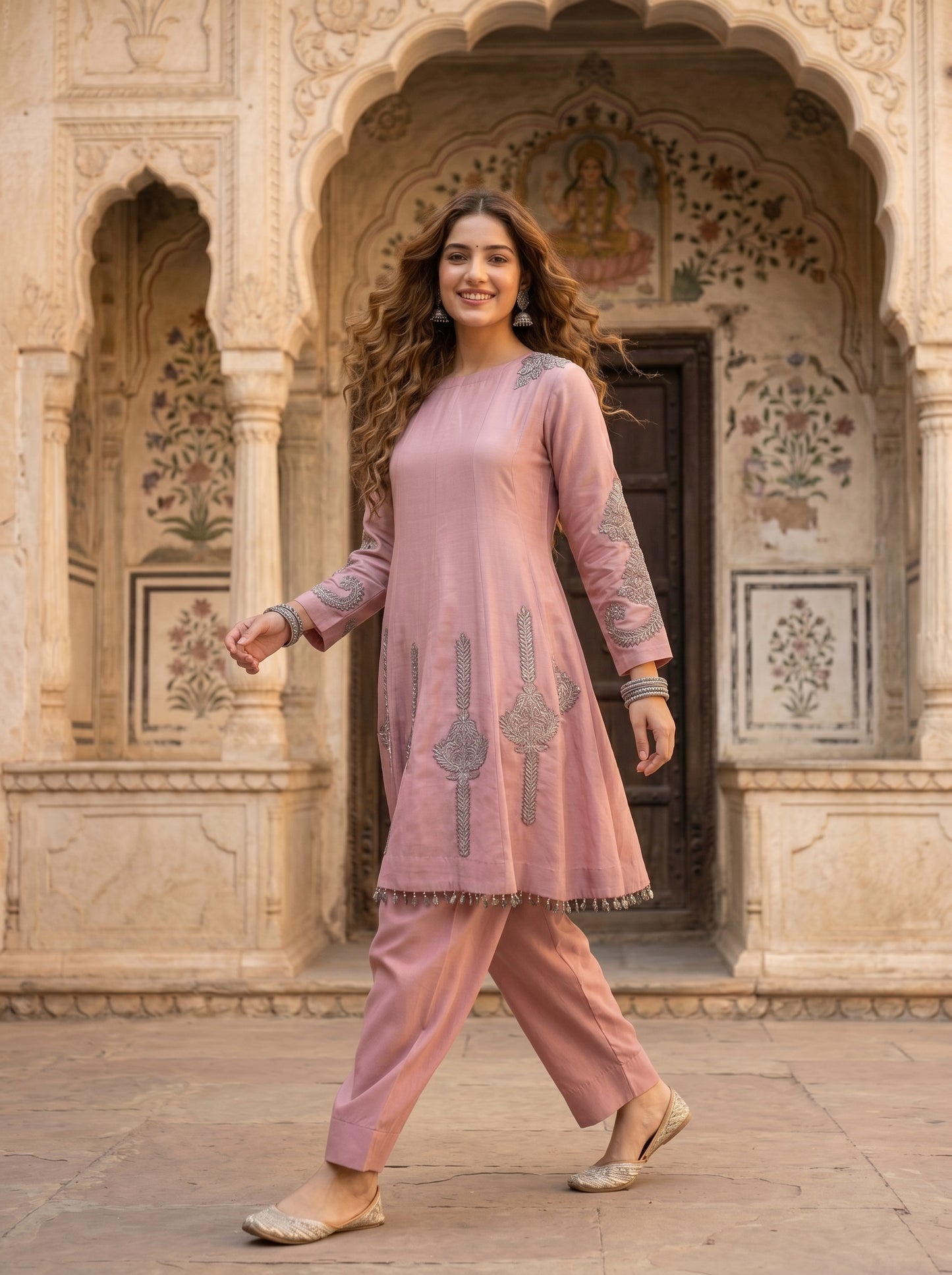 Blush Zardozi Kalidar
