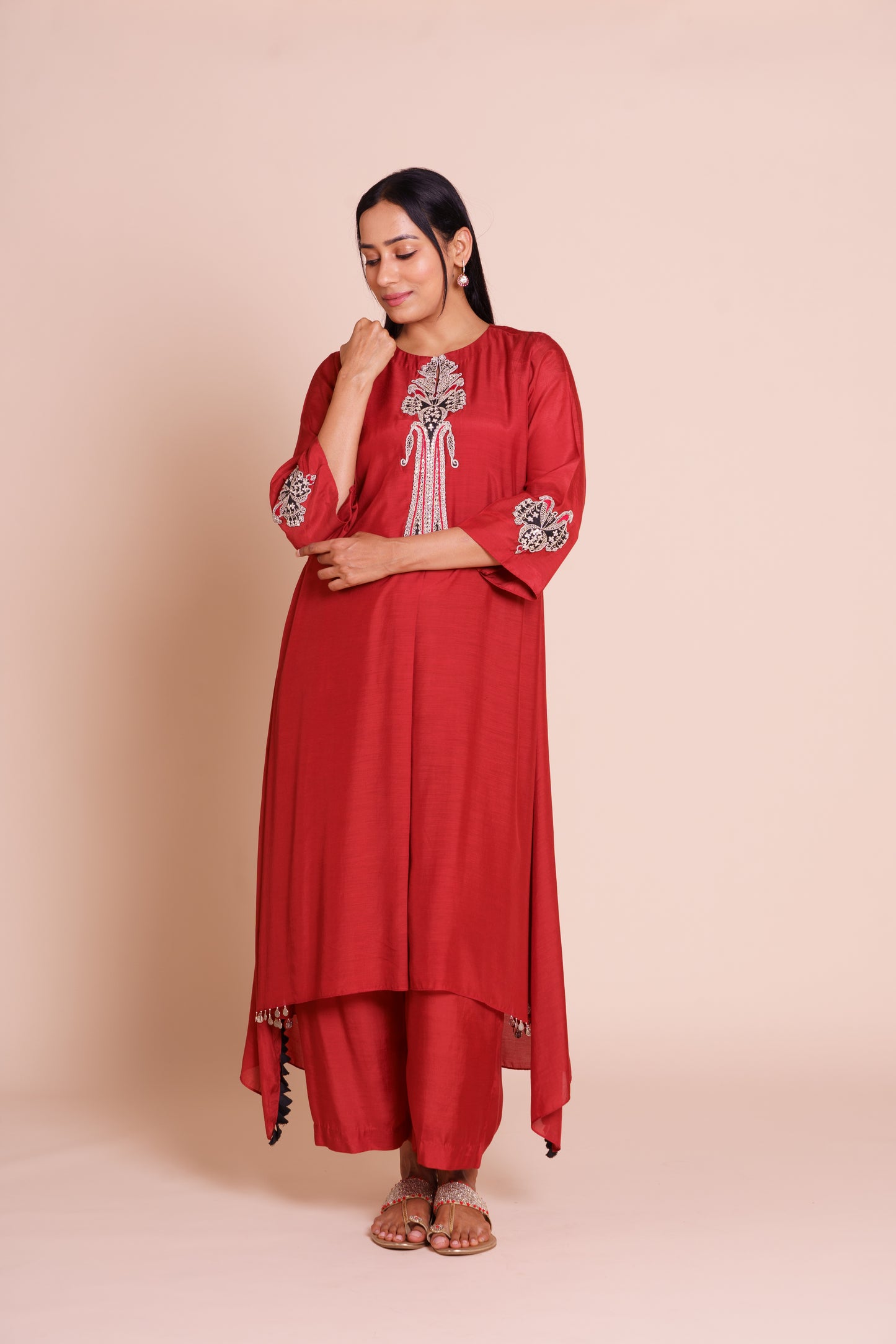 Zeba Red Kurta Set