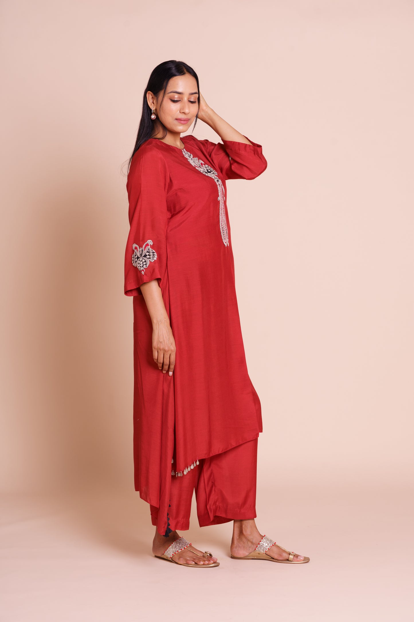Zeba Red Kurta Set