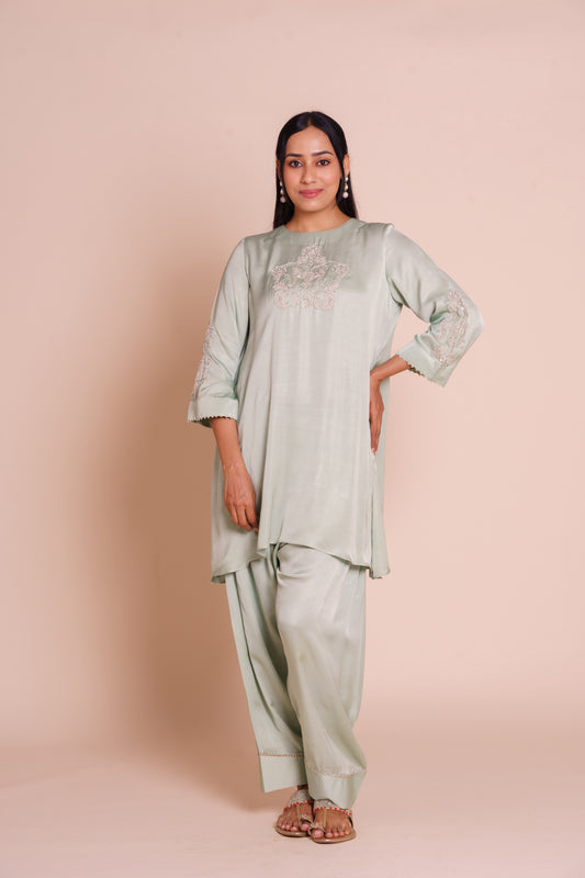 Eira Powder Blue Kurta Dhoti Set
