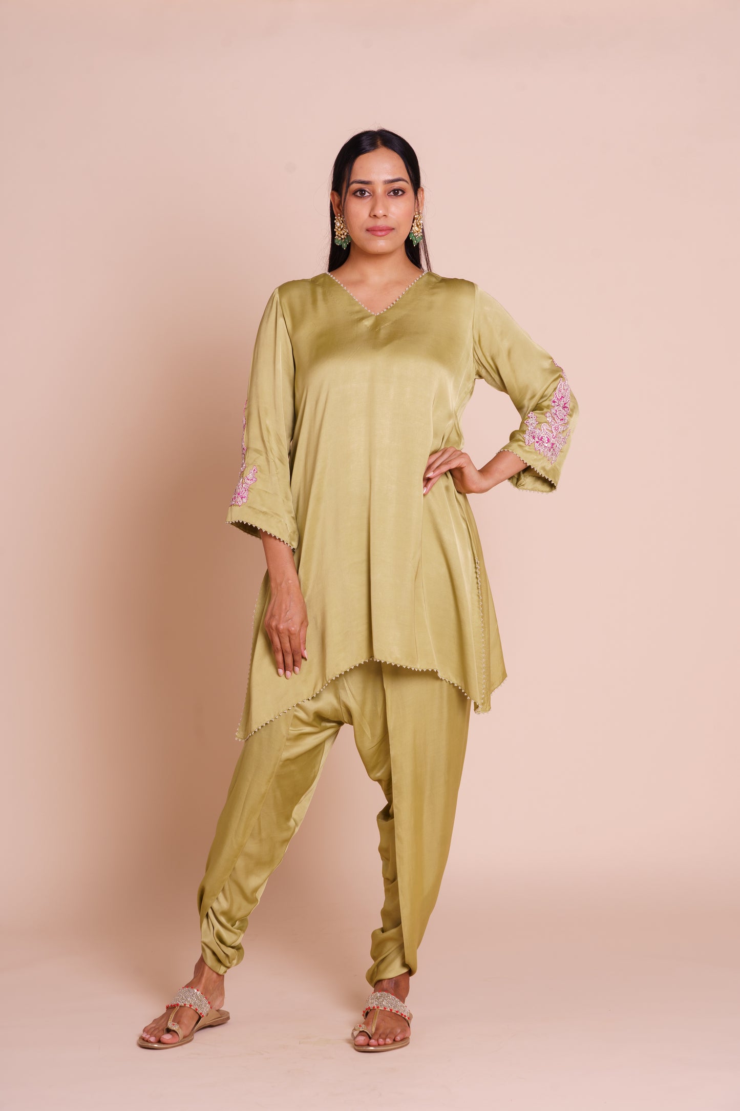 Anaya Green Kurta Dhoti Set