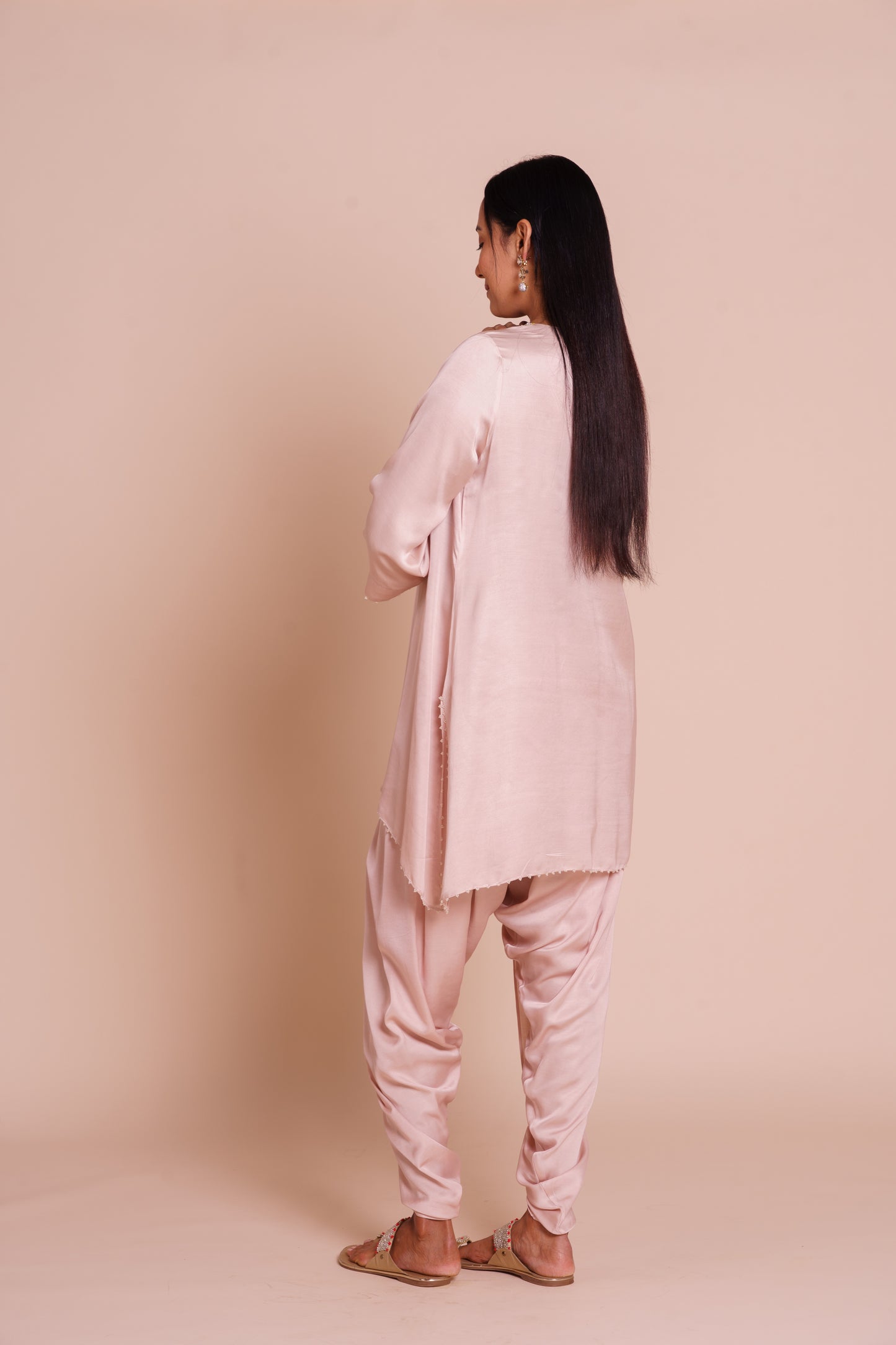 Hoor Onion Pink Kurta Dhoti Set