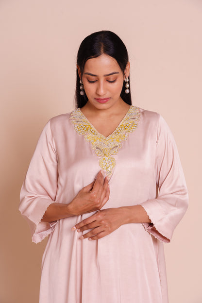 Hoor Onion Pink Kurta Dhoti Set