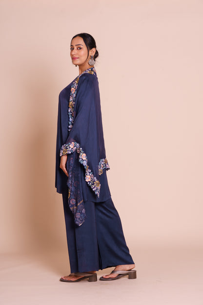 Aranya Indigo Blue Cape Set