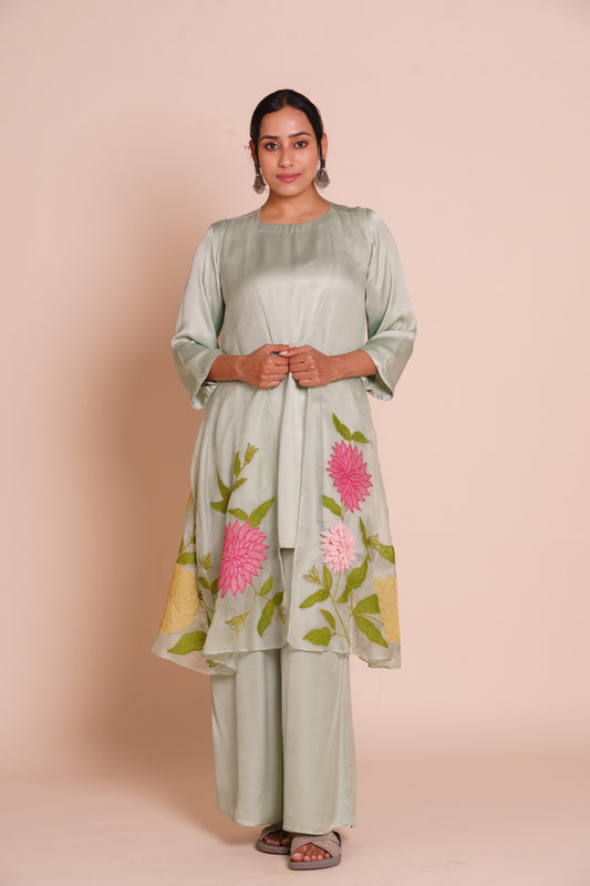 Aria Pastel Green Jacket Set