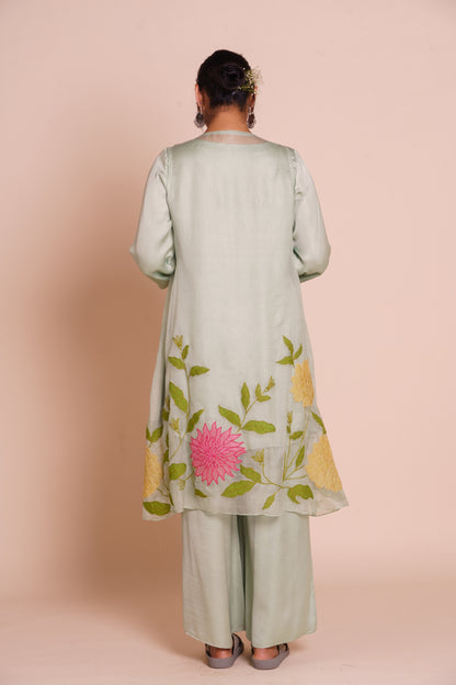 Aria Pastel Green Jacket Set