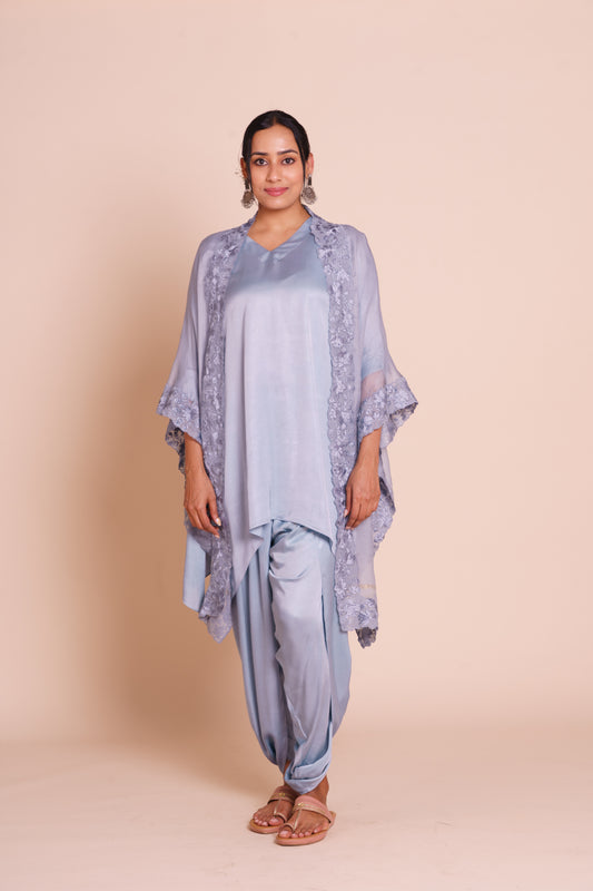 Ziya Grey Cape Set