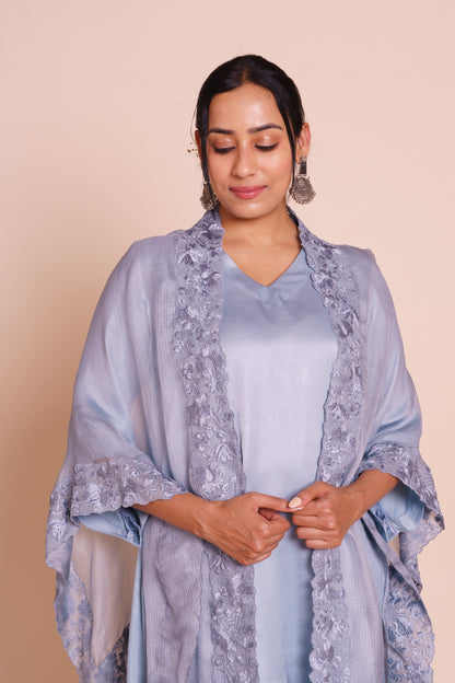 Ziya Grey Cape Set