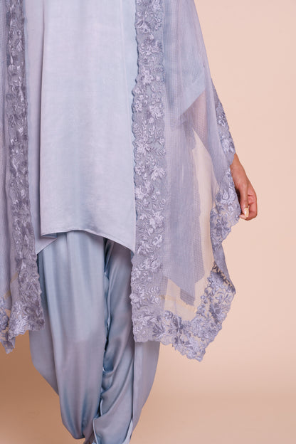 Ziya Grey Cape Set