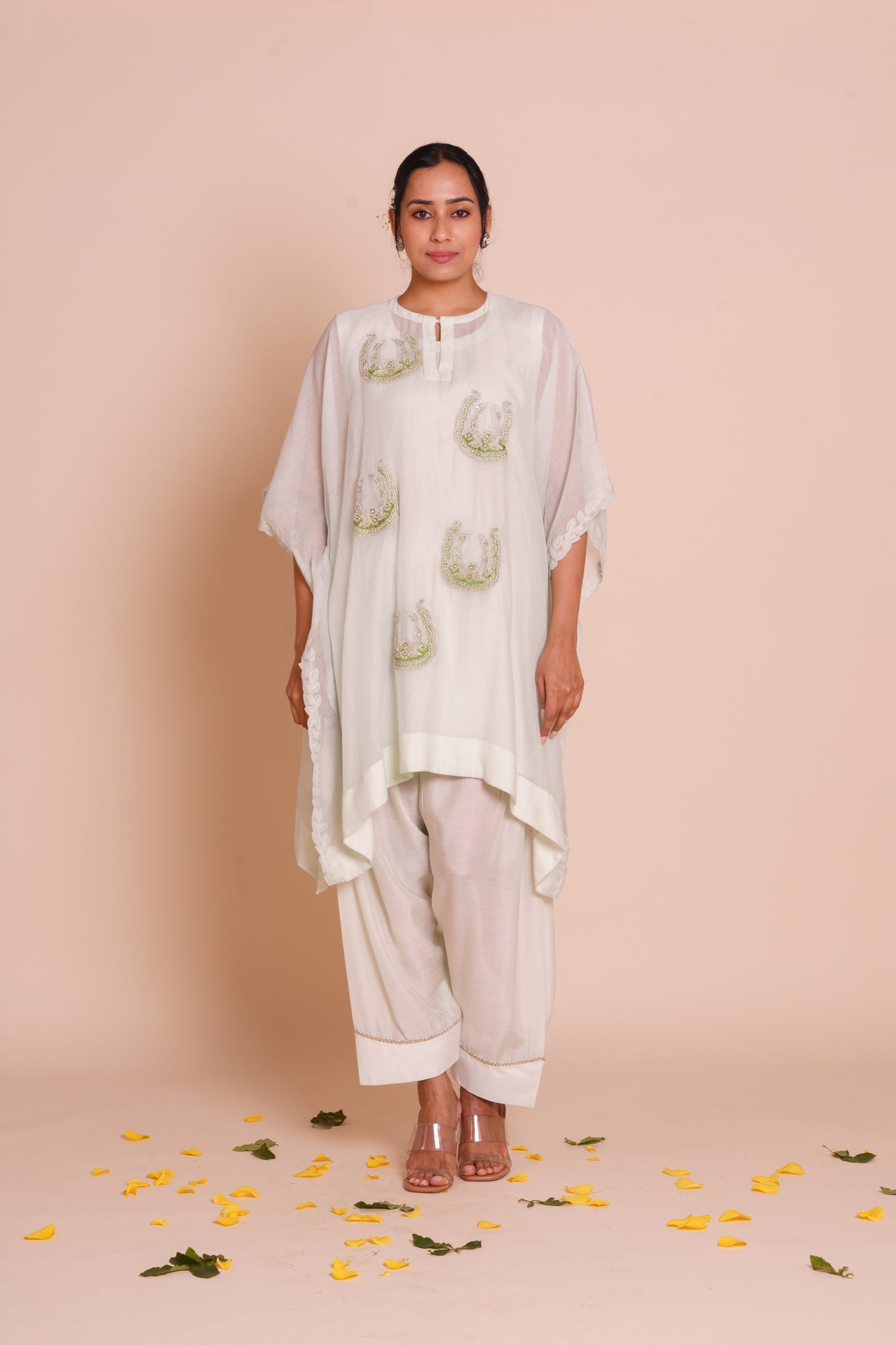 Saisha Pastel Green Kaftan Set