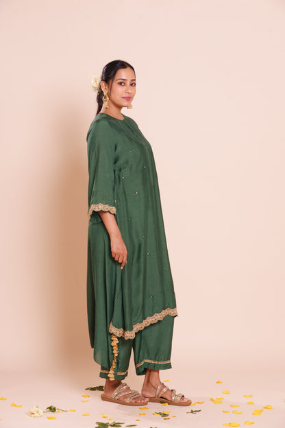Devina Bottle Green Kurta Se