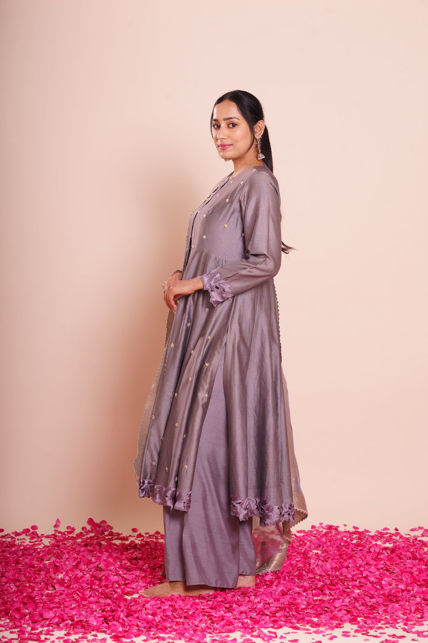 Tarini Grey Chanderi Set