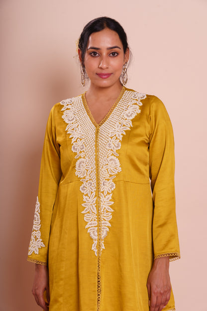 Ishya Mustard Peplum Kurta Set