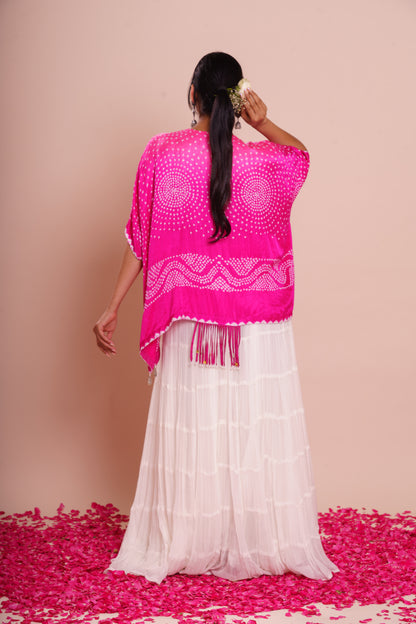 Shriya Pink Bandhani Kaftan Set