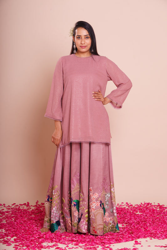 Reva Pink Kurta Sharara Set
