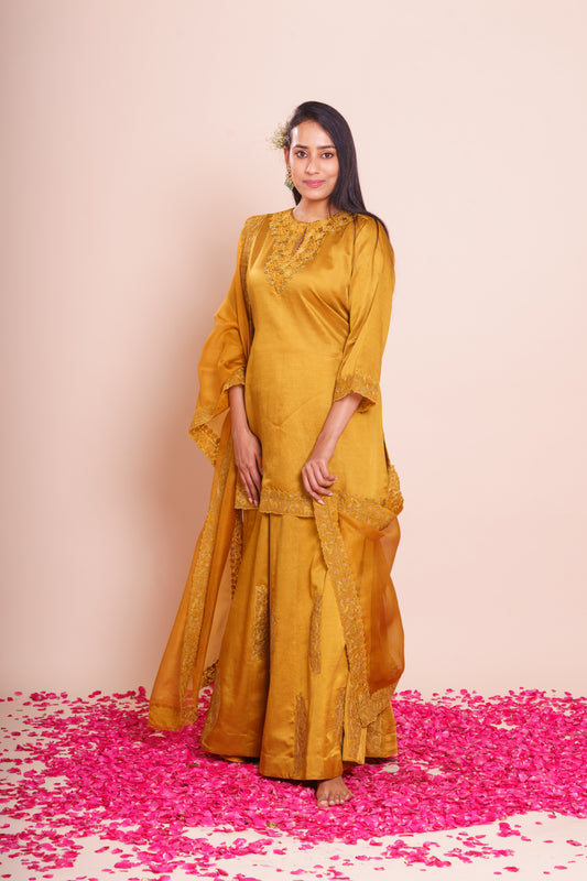 Ishika Mustard Yellow Kurta Sharara Set