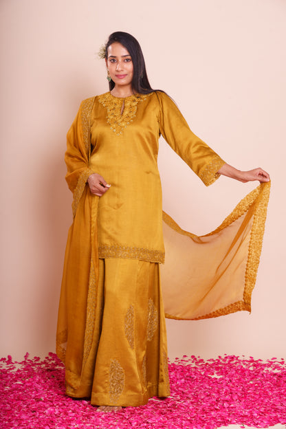 Ishika Mustard Yellow Kurta Sharara Set