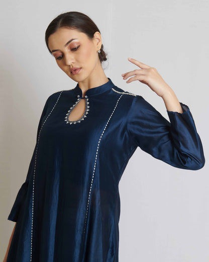 Indigo Blue Chanderi Kurta Set