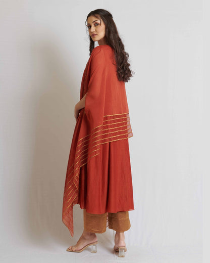 Rust kalidar with cape set