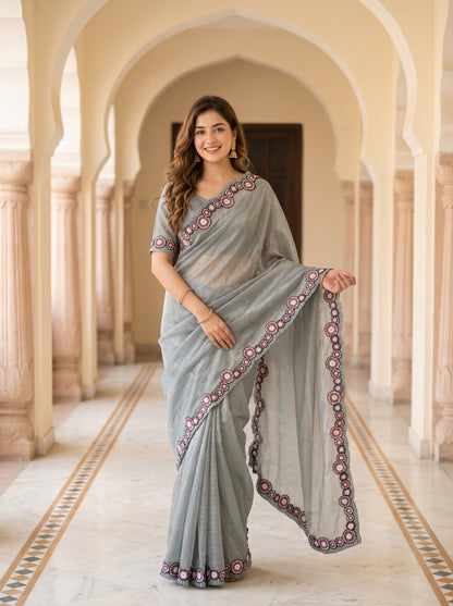 Blush Petal Tissue Sari