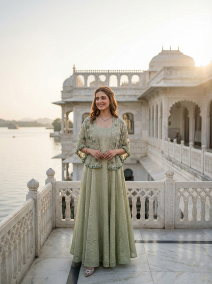 Vanya Mint Cape Set