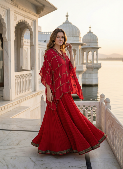 Roop red Kaftan Set