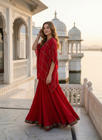 Roop red Kaftan Set