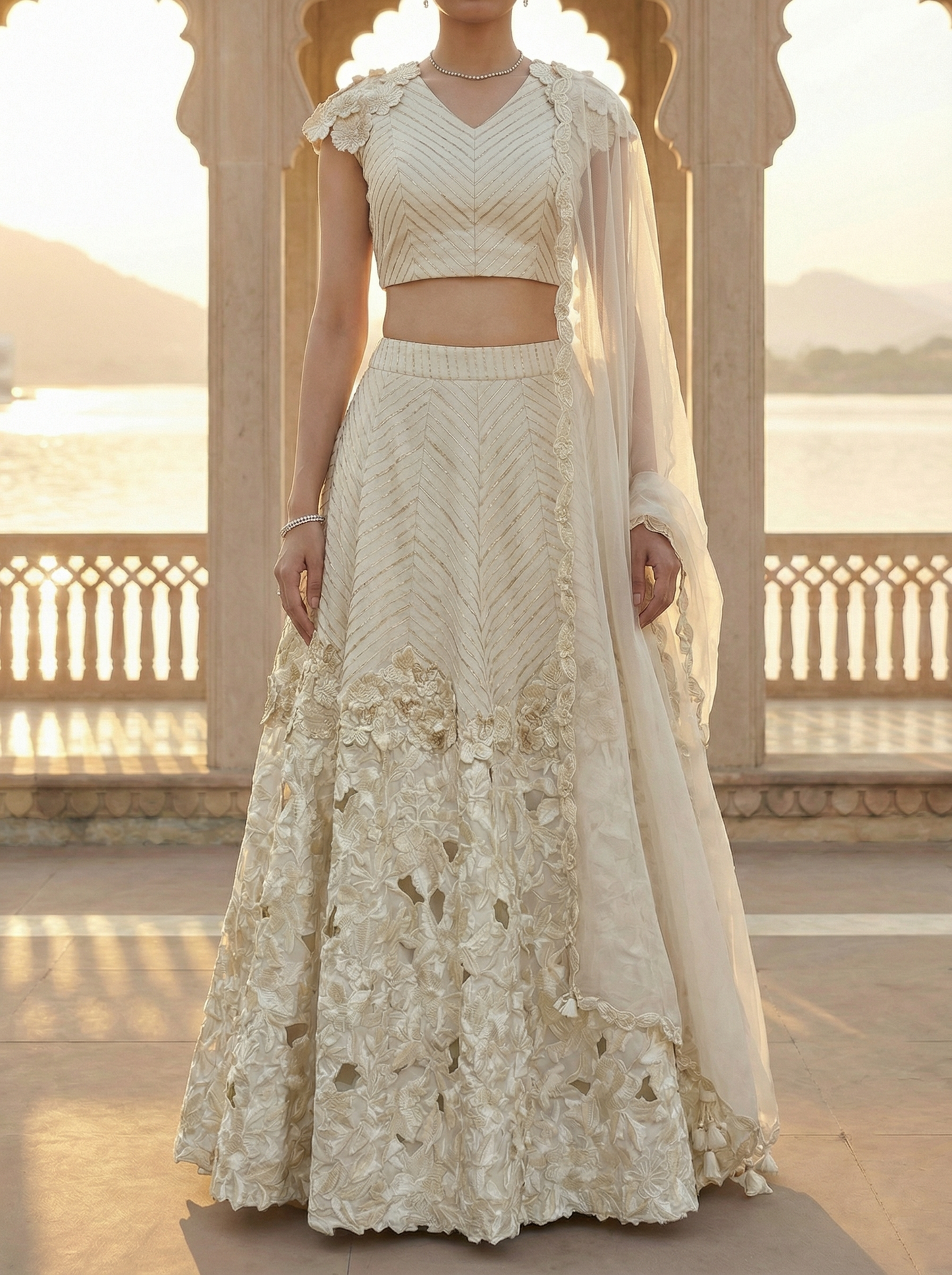 Aarini Ivory Skirt Set