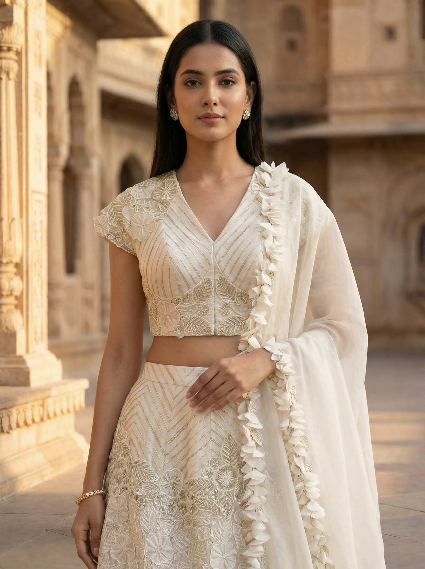 Devika Ivory Skirt Set