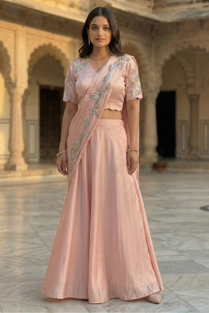Reet Drape Sari Set
