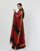 Sari with hand crafted potlis and woven gold and black border
