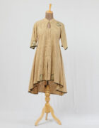 Khadi tunic with black applique and cutwork detail hemline and sleeves