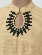 Khadi tunic with black and maroon thread embroidery details